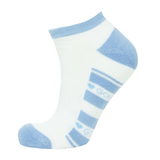 Pure Ladies 2 Pair Pack Of Trainer Golf Socks- Pale Blue