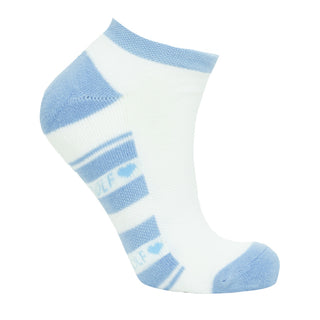 Pure Ladies 2 Pair Pack Of Trainer Golf Socks- Pale Blue