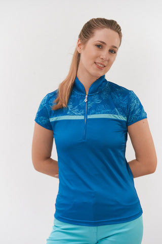 Pure Golf Ladies Lilianna Cap Sleeve Polo Shirt - Feather