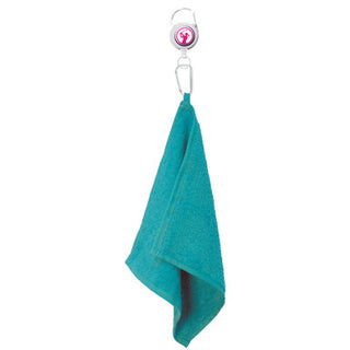 Lady Golfer Retractable Towel - aqua