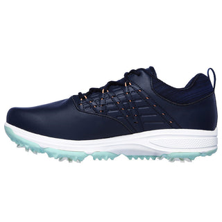 Skechers Go Golf Pro 2 Soft Spike Waterproof Ladies Golf Shoes - Navy and Turquoise