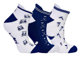 3 Pack Ladies Golf Socks- Navy