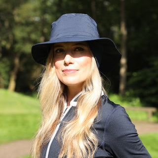 Ladies Golf Waterproof Fleece Lined Rain Hat- Navy