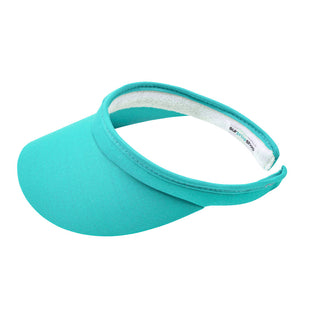 Ocean Blue Clip ladies golf visor constructed with quick-drying fabrics. The visor comes in a one size fits all design which clips around your head to hold it securely in place. It also features a concealed magnet  in peak with a hand enamelled lace effect golf ball marker attached, making it a lovely golf accessory, golf gift! The headband features a soft lined absorbent towel. 