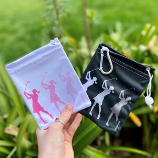 Black Silhouette Lady Golfer