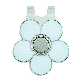 Ladies Golf Flower Visor Clip- White